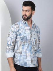 Geometric Printed Cotton Casual Shirt for Men