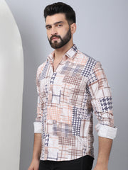 Geometric Printed Cotton Casual Shirt for Men