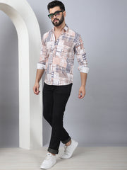 Geometric Printed Cotton Casual Shirt for Men