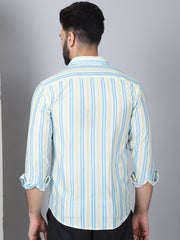 Striped Spread Collar Cotton Casual Shirt for Men