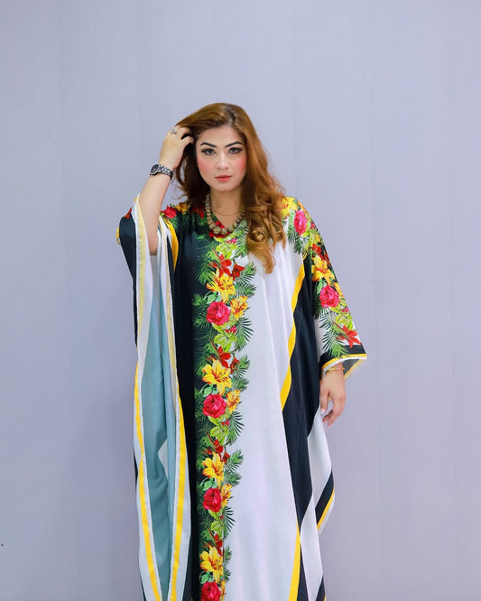 Lawn black kaftan