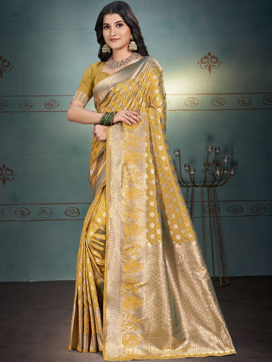 Silk Woven Work Festival Tassle Saree