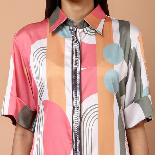 Emma Geometric pastel dress