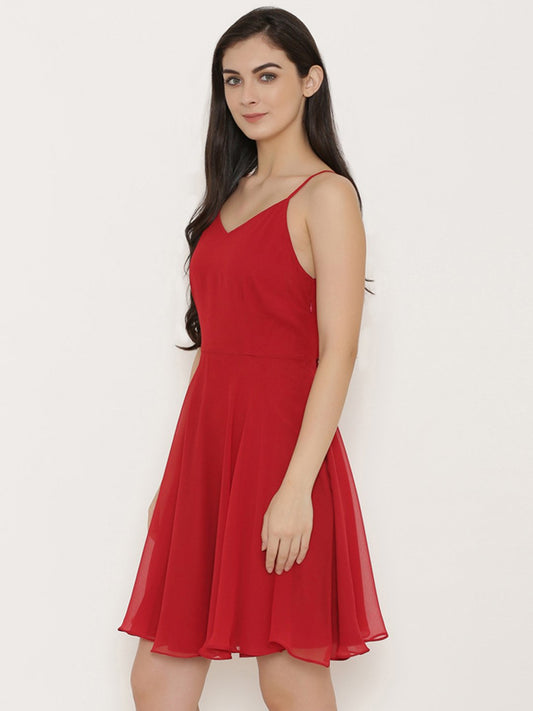 Back knot short skater Dress