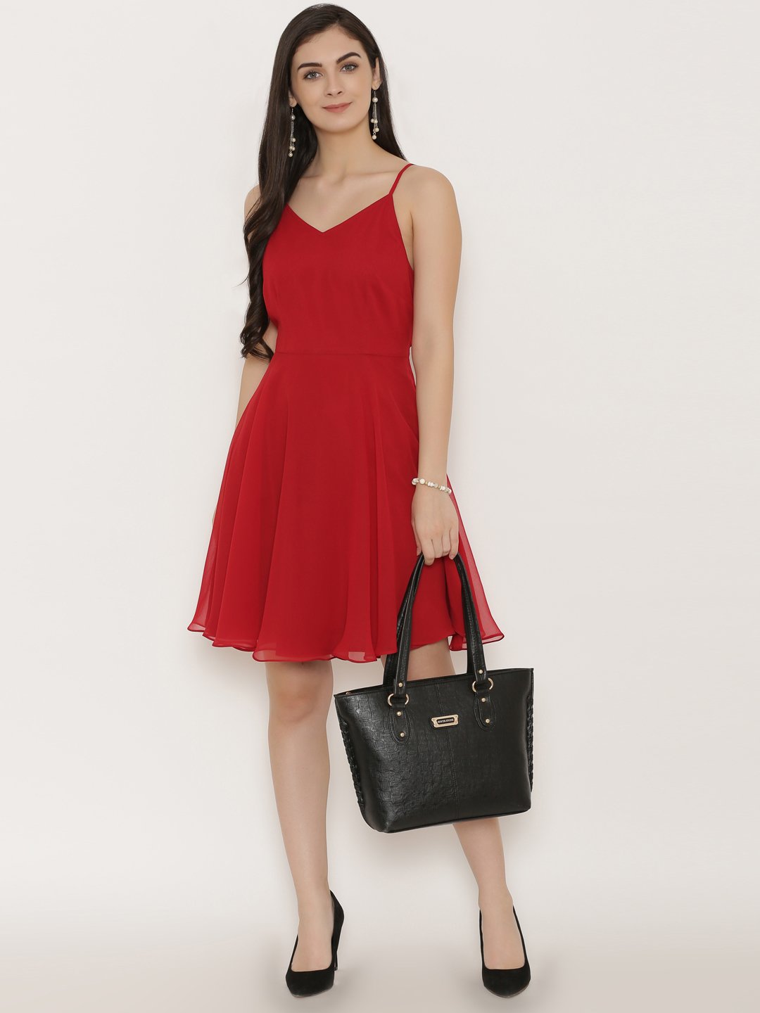 Back knot short skater Dress