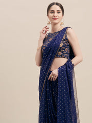 Blue Embellished Saree