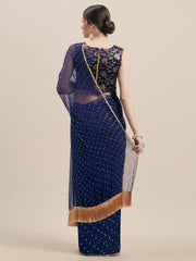 Blue Embellished Saree