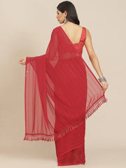 Red Striped Saree