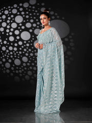 Blue Woven Design Ready to Wear Saree