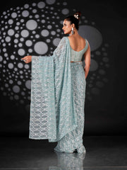 Blue Woven Design Ready to Wear Saree