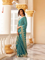 Ready To Wear Blue Colour Art Silk Jacquard Saree with Unstitched Blouse