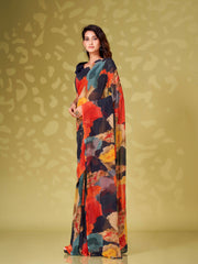 Tikhi Imli - Abstract Printed Poly Georgette Ready to Wear Saree