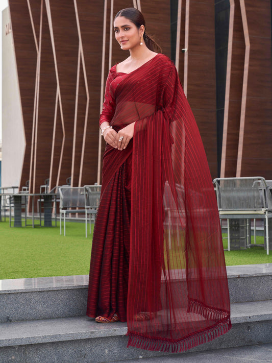 Striped Ready to Wear Saree