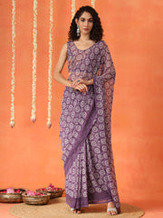 Ready to wear floral printed georgette saree