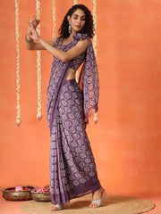 Ready to wear floral printed georgette saree