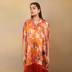 TAMISKA - Printed kaftan with tassels