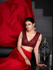 Tikhi Imli - Red Ready to Wear Saree