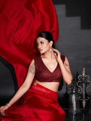 Tikhi Imli - Red Ready to Wear Saree