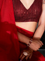 Tikhi Imli - Red Ready to Wear Saree