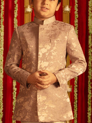 Boys' Pink And Cream Sherwani Set