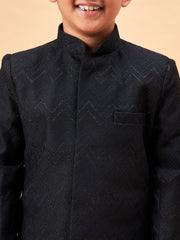 Boys' Black Sherwani Set