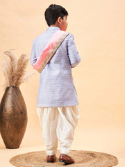 Boys' Lavender And Pink Sherwani Set