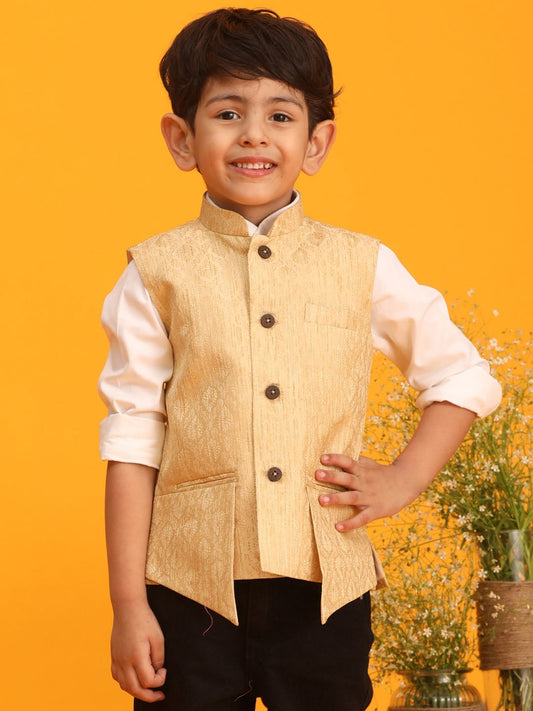 Boys' Gold Nehru Jacket