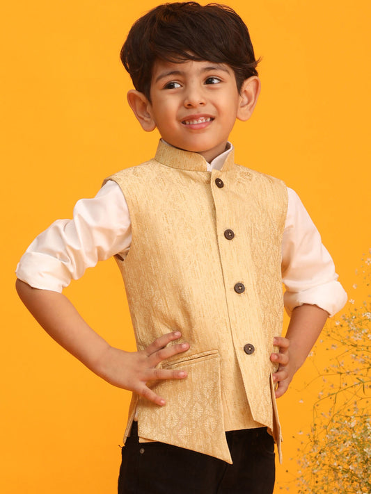 Boys' Gold Nehru Jacket