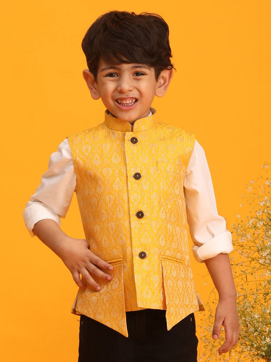 Boys' Yellow Nehru Jacket