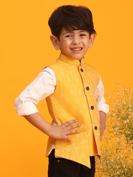 Boys' Yellow Nehru Jacket