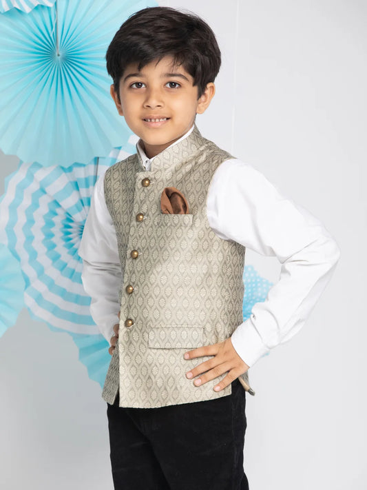 Boys' Beige Nehru Jacket