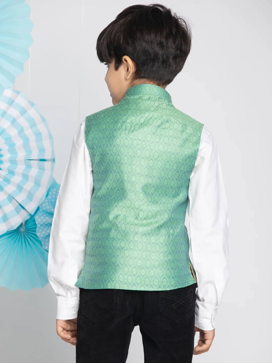 Boys' Green Nehru Jacket