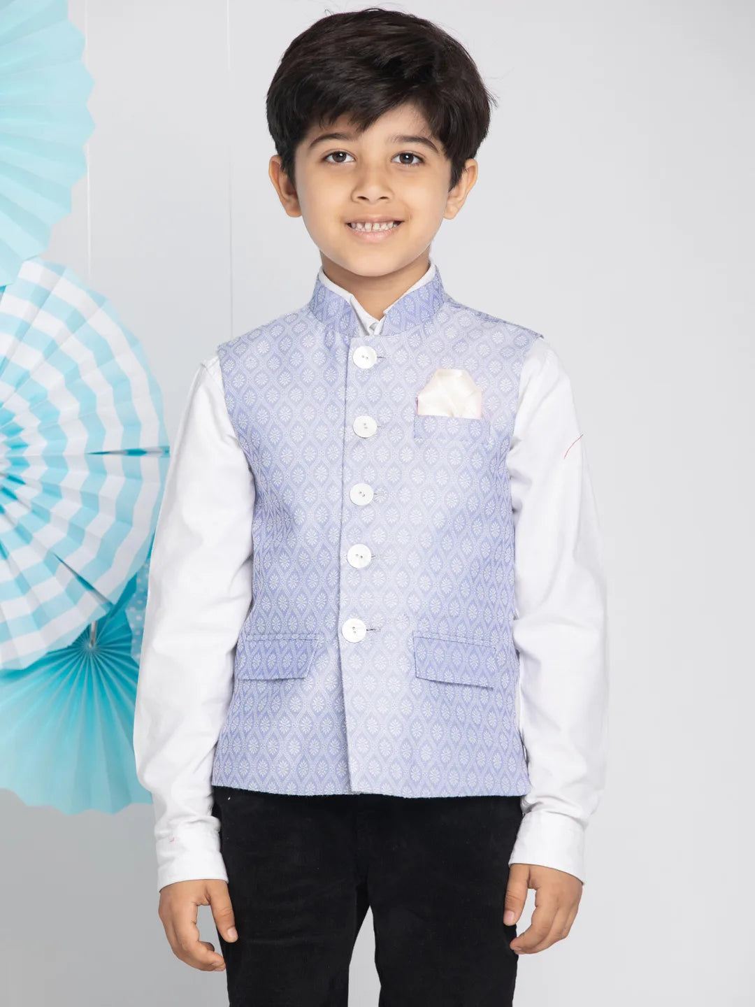 Boys' Light Blue Nehru Jacket