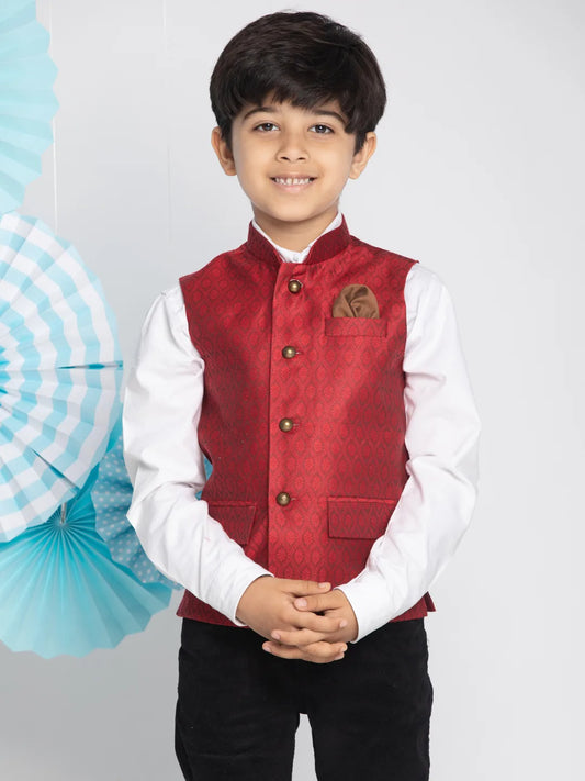 Boys' Maroon Nehru Jacket