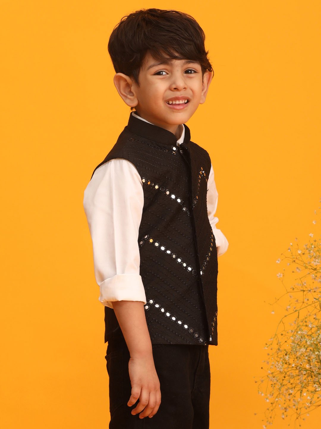 Boys' Black Nehru Jacket