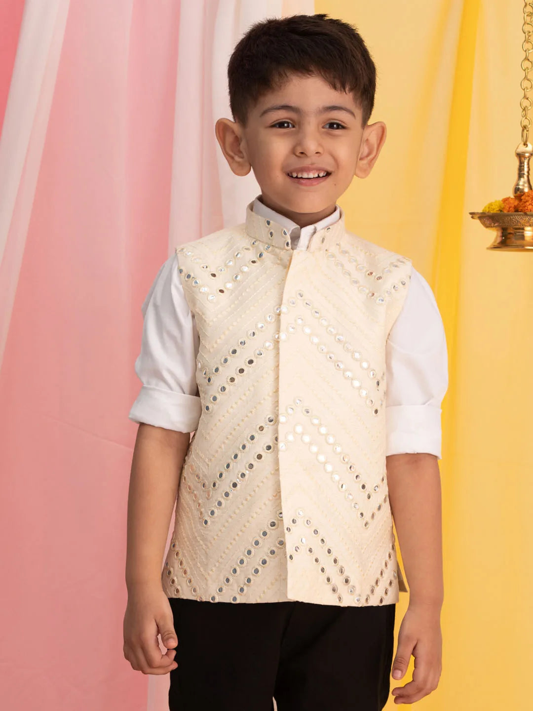 Boys' Cream Nehru Jacket