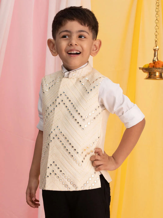 Boys' Cream Nehru Jacket