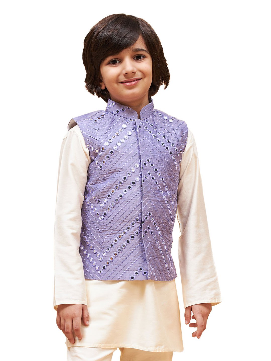 Boys' Purple Nehru Jacket