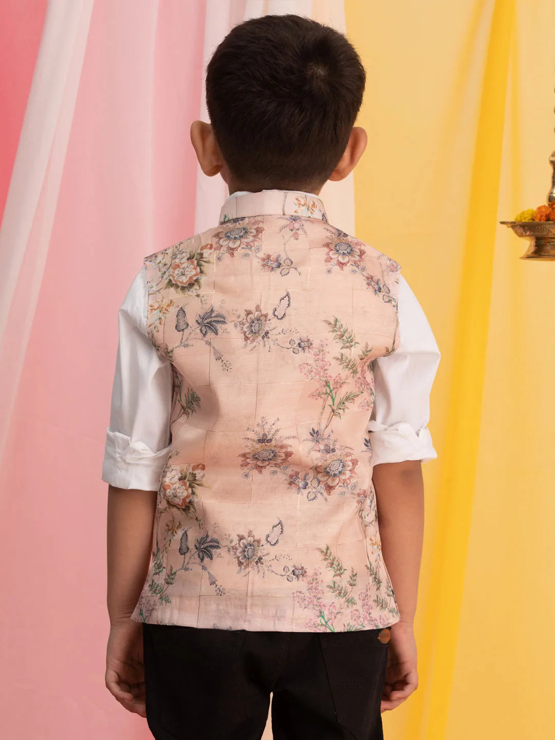 Boys' Pink Nehru Jacket