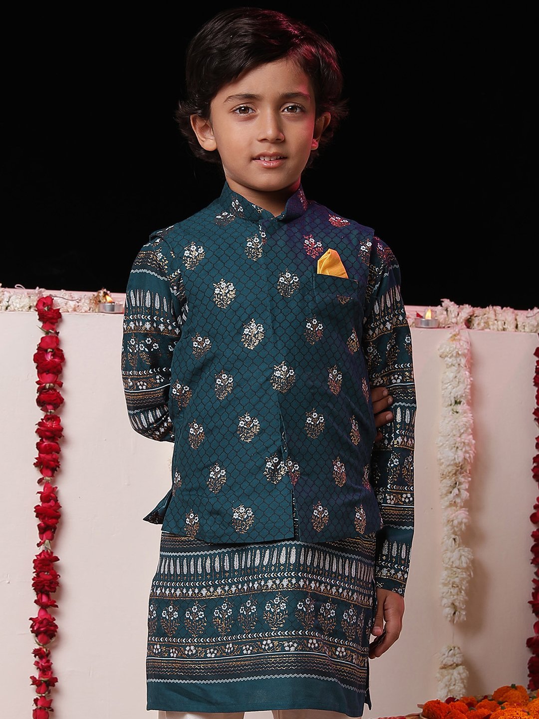 Boys' Navy Blue Nehru Jacket