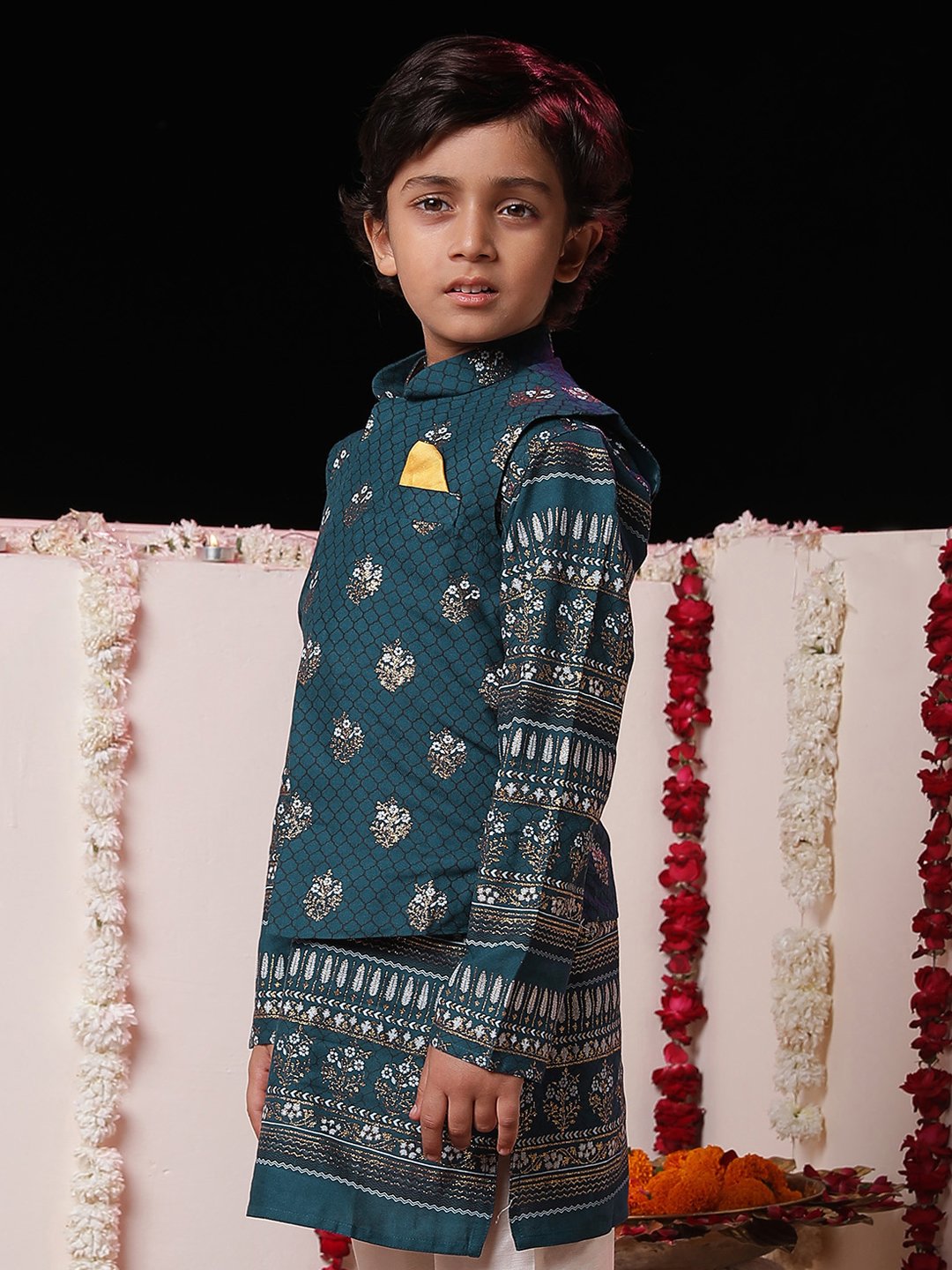 Boys' Navy Blue Nehru Jacket