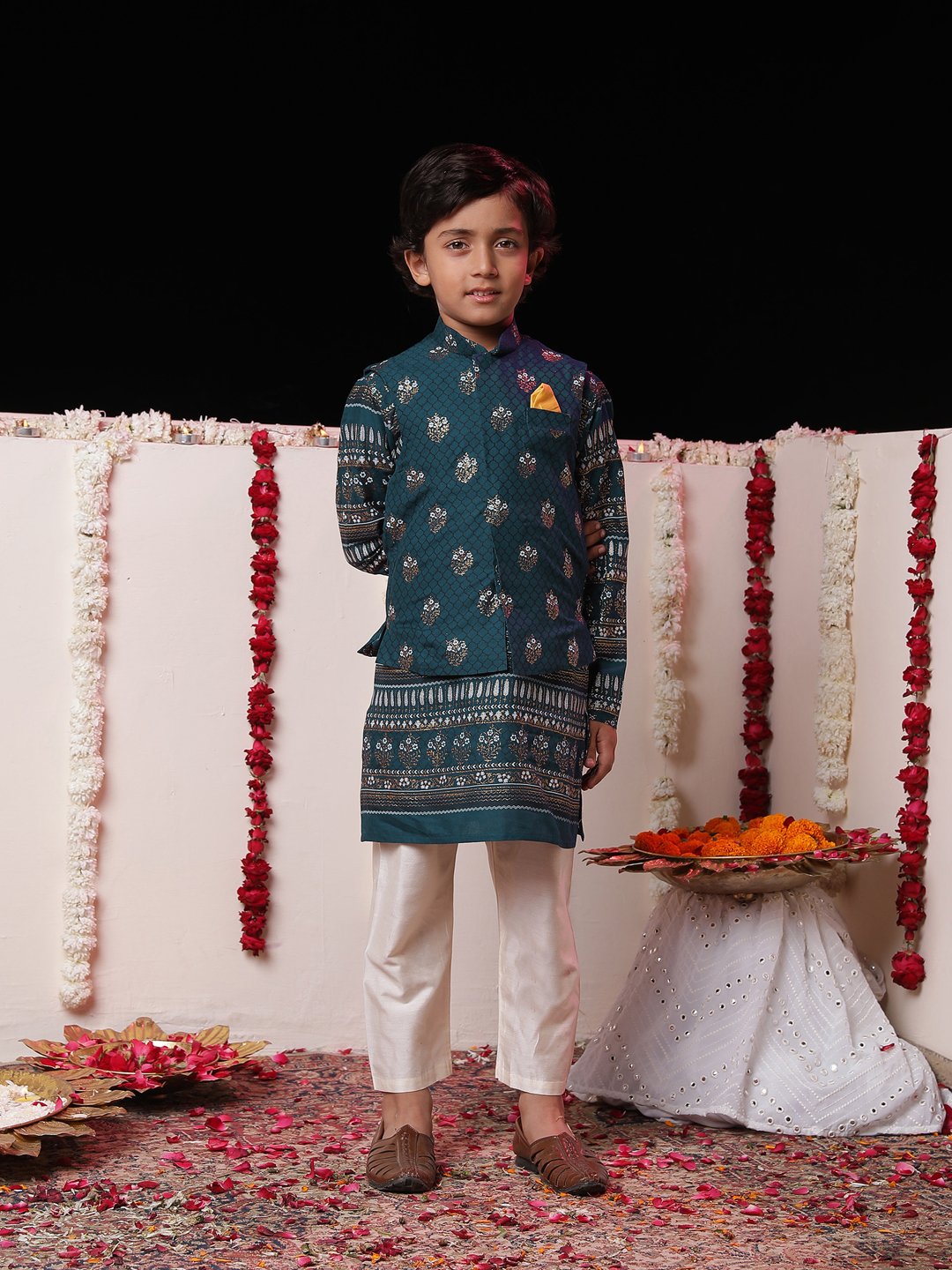 Boys' Navy Blue Nehru Jacket