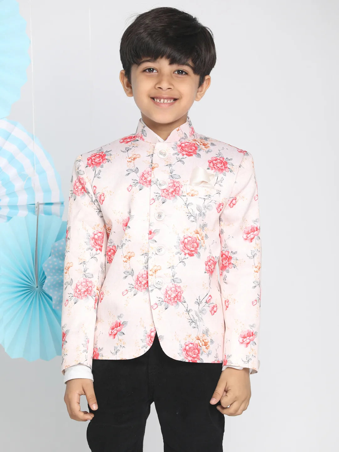 Boys' Multicolor-Base-Peach Jodhpuri