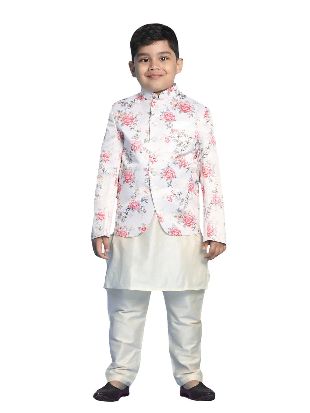 Boys' Peach And Cream Ethnic Combo Set