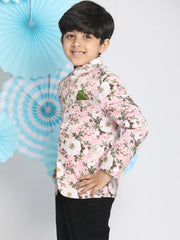 Boys' Multicolor-Base-Pink Jodhpuri