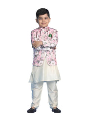 Boys' Pink And Cream Ethnic Combo Set