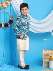 Boys' Turquoise And Cream Ethnic Combo Set