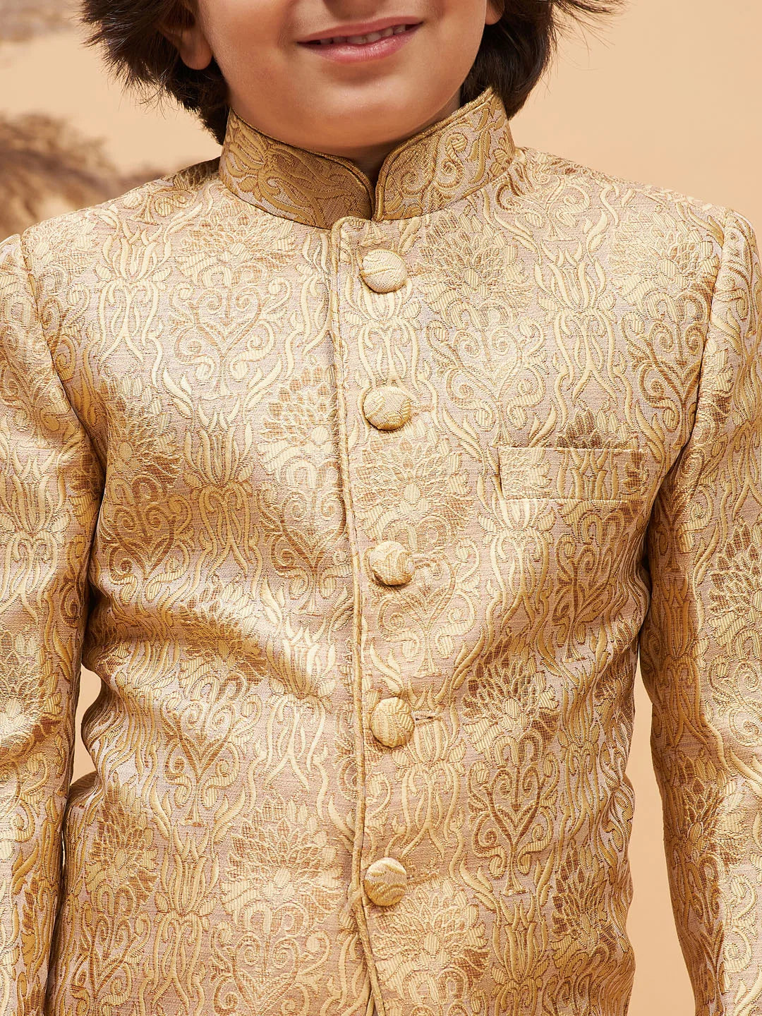 Boys' Rose Gold Jodhpuri