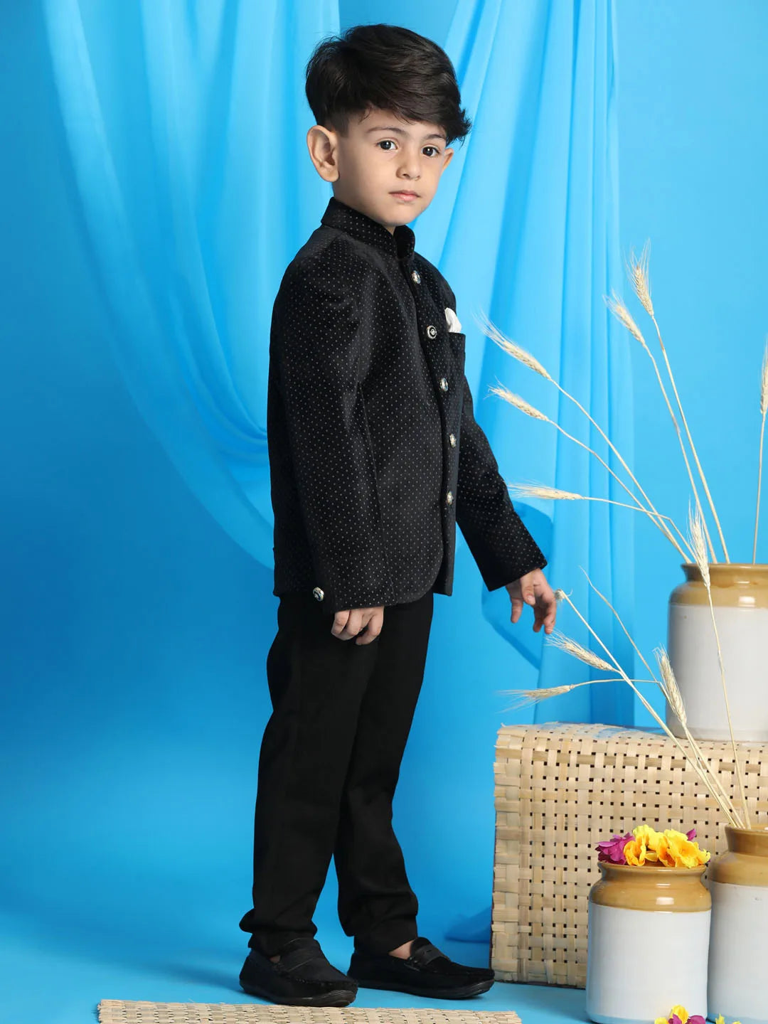 Boys' Black Jodhpuri