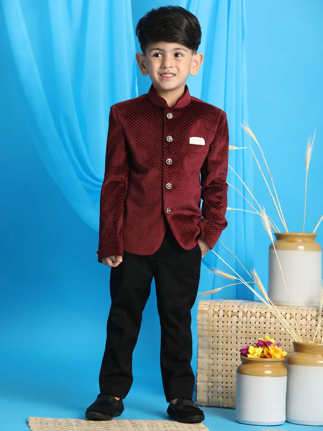 Boys' Maroon Jodhpuri